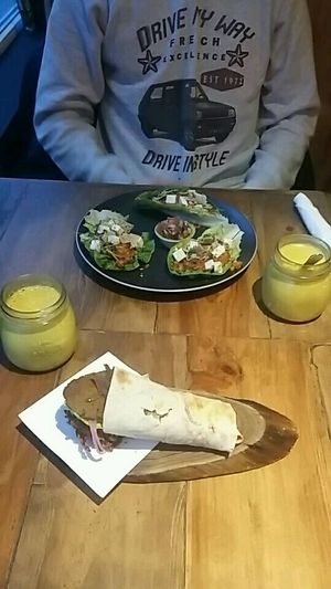 tortillas/kebab/golden milk at Dwell in Bergen
