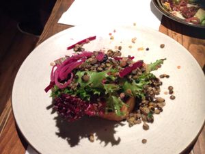 Lentil dish at Dwell in Bergen