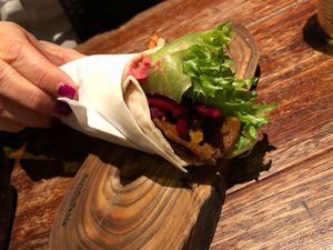 Tahini seitan kebab at Dwell in Bergen