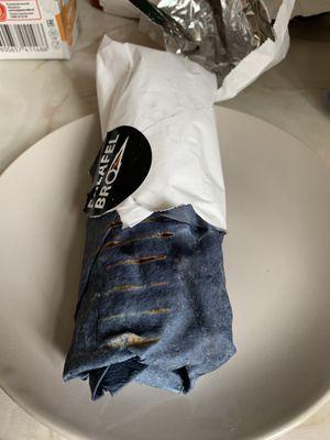 Black wraps  at Falafel Bro - Oruzheynyy in Moscow