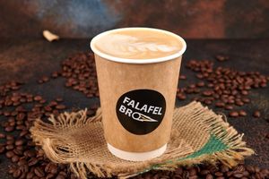 Amazing Italian roasted coffee with plant milk of your choice at Falafel Bro - Oruzheynyy in Moscow