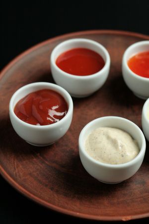 sauces at Falafel Bro - Oruzheynyy in Moscow