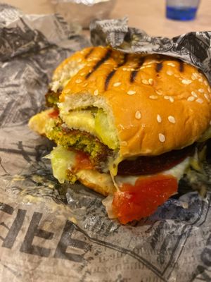 Falafel burger 🍔  at Falafel Bro - Oruzheynyy in Moscow