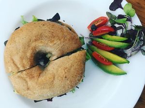 Bagel ( sin gluten) at Casa Cacau in Ajijic