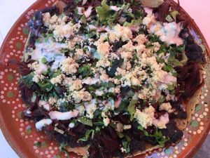 Tostada sabrosa at Casa Cacau in Ajijic