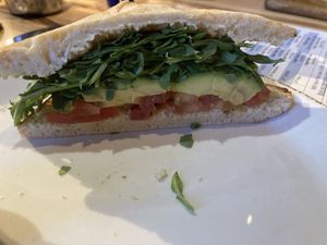BLTA without the bacon or mayo  at Jackalope's Bar and Grill in Fish Camp