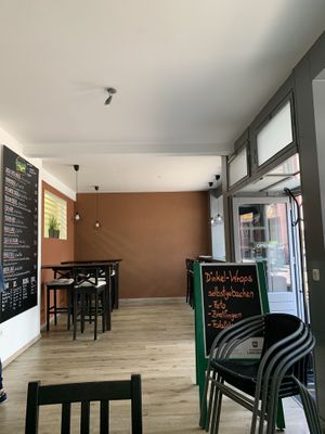 Small place inside but also have outdoor seating  at Veggie Kitchen in Marktheidenfeld