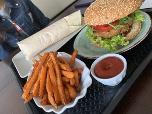 Sweet potato fries are so good!  at Veggie Kitchen in Marktheidenfeld