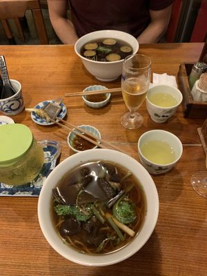 Veganised soba noodles with soy and vegetable broth. Delicious  at Kobayashi Soba in Matsumoto