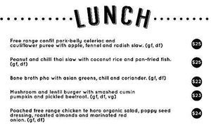 Lunch Menu - July 2017 at Sunday Cantina in Waikanae