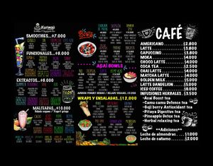 Menu 2020 at Kuriwaji Smoothies & Superfoods Bar in Bogota