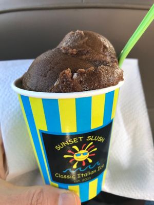 Chocolate Italian ice at Sunset Slush at Sunset Slush in Zebulon