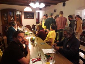 Our sevakas fight on the buffet at Fair Liebt in Wiesbaden