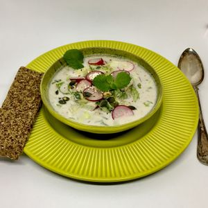 Raw vegan “okroshka” at Seila - Raw in Riga