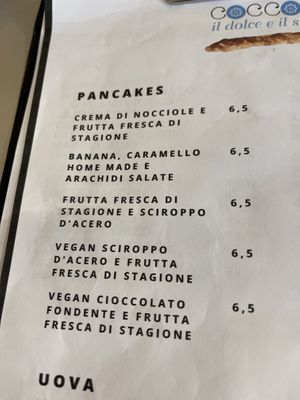 Menu  at Coccodi il Dolce e il Salato in Cagliari