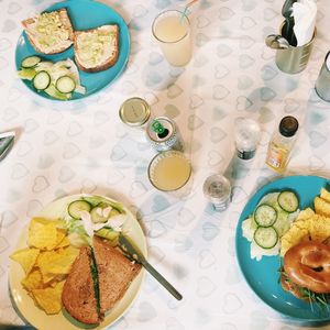 Flat lay of cafe food. at  Cafe Banana in Withleigh