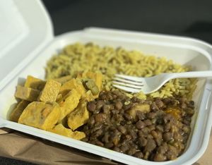 Take away containers have room for three mains and one side  at The Cheffing Don in Kingston