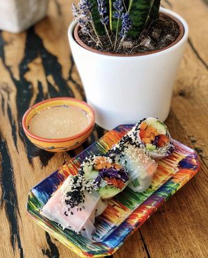 These summer rolls are simple the best! at Lone Wolf Cafe in Coggeshall
