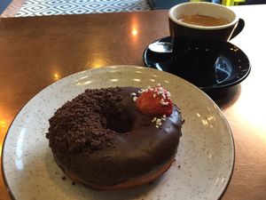 Vegan Chocolate Doughnut  at Holy Donut - Vokiečių in Vilnius