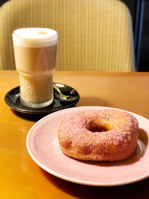 one of the many choices of vegan donuts  at Holy Donut - Vokiečių in Vilnius