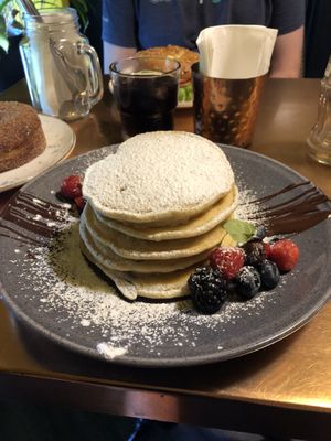 Dark chocolate vegan pancakes at Holy Donut - Vokiečių in Vilnius