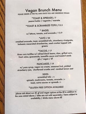 Menu at Addington Coffee Co-op in Christchurch