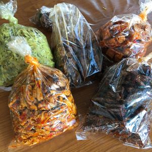 Leftover food at closing time  at Kasih Vegan in Denpasar