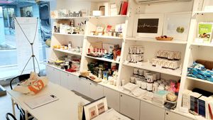 Interior of location - vegan products on display at Dr. Vegan 닥터비건 in Seoul