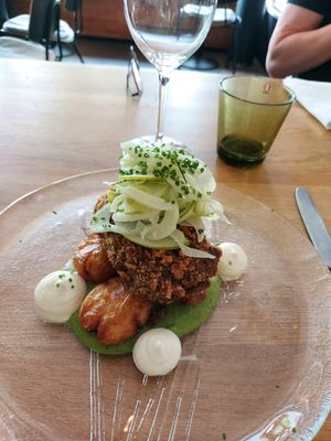Vegan tofu fish and chips at Ravintola Kuori in Turku