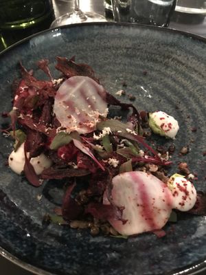 Beetroot dish at Ravintola Kuori in Turku