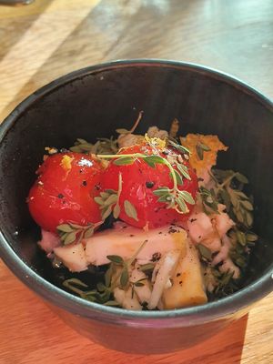 starter: vegan bri cheese at Ravintola Kuori in Turku