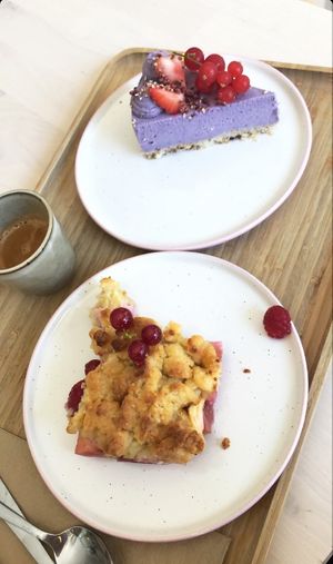 Crumbles et cheescake aux fruits   at Alive in Geneva