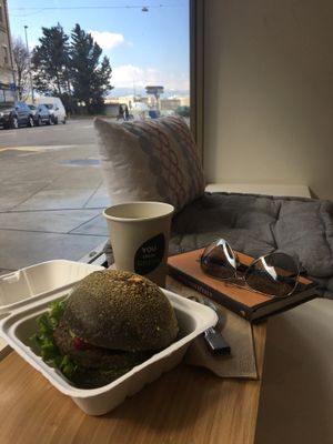 Vegan burger at Alive in Geneva