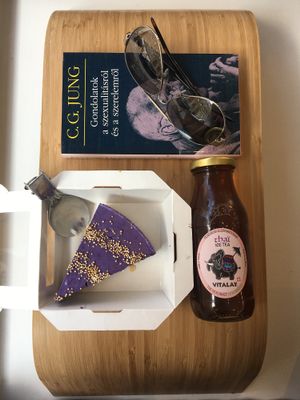 Raw cake with some tea at Alive in Geneva