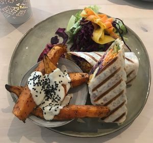 Shawarma with sweet potatoes  at Alive in Geneva