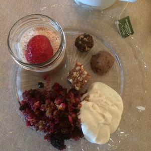 Some of the vegan desserts  at Anita på Börringekloster in Svedala