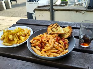 5 Bean Penne with Chips at The Heights in Llanberis