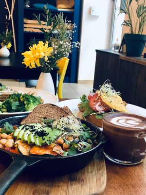 Our classic shakshouka :) at Jaglana in Poznan