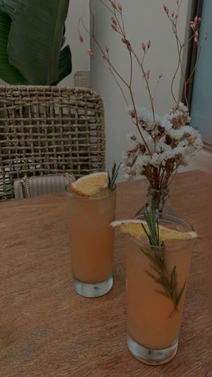 Pink lady at Veda Restaurante in Miraflores