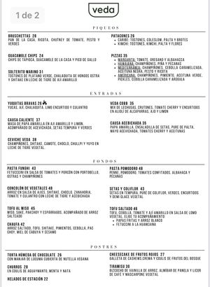 Carta  at Veda Restaurante in Miraflores