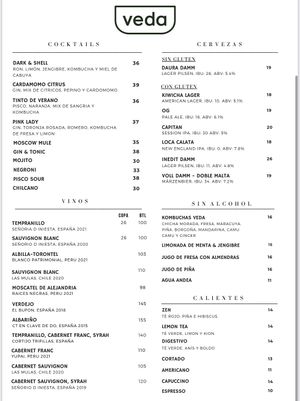 Carta 2  at Veda Restaurante in Miraflores