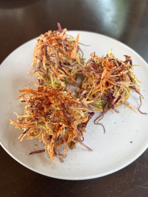 Patacones kimchi  at Veda Restaurante in Miraflores