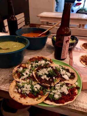 variety of tacos  at Malportaco in Mexico City