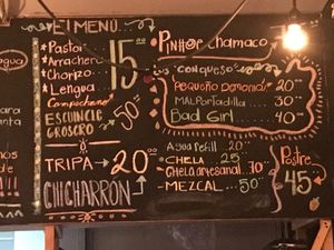 Menu! at Malportaco in Mexico City