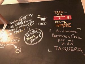 Drawings on side wall at Malportaco in Mexico City