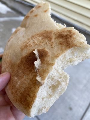 This Fresh Pita is Insane!  at Aba's Falafel in Rhinebeck