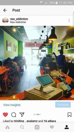 Happy and Healthy eating people at Raw Addiction in Pembroke Pines