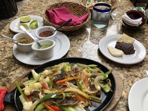 Vegan fajitas  at Casa Tequila in Cancun