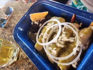 Vegan enchiladas  at Casa Tequila in Cancun