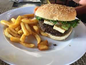 Vegan hamburger ❤️ at Casa Tequila in Cancun